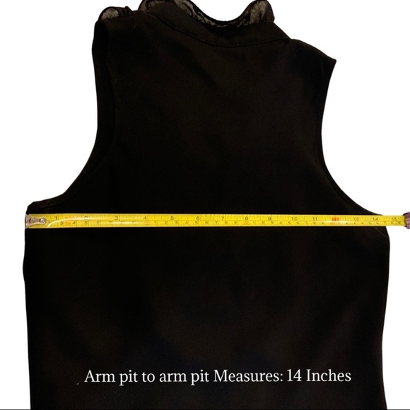 Arden B Sleeveless Ruffle button Down Tunic Top
Size: XS
Color: Black - Picture 5 of 9